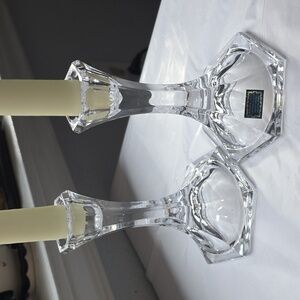West German Lead Crystal Candle Holders